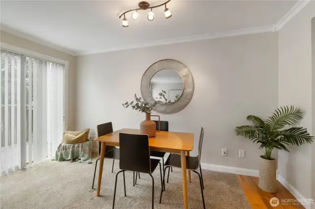 Plenty of space for a larger dining table if you desire.