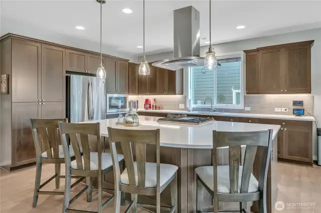 Magnificent quartz island with plenty of room to seat and serve!