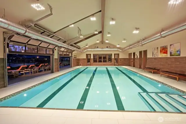The Two Tides indoor pool! In just 4 minutes, the entire pool disappears as a rising floor fills the room, providing event space for community members and their guests!