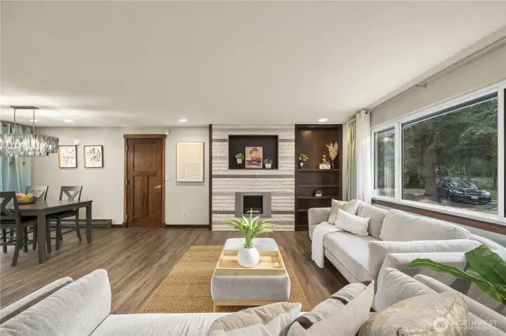 Cozy living room with fireplace