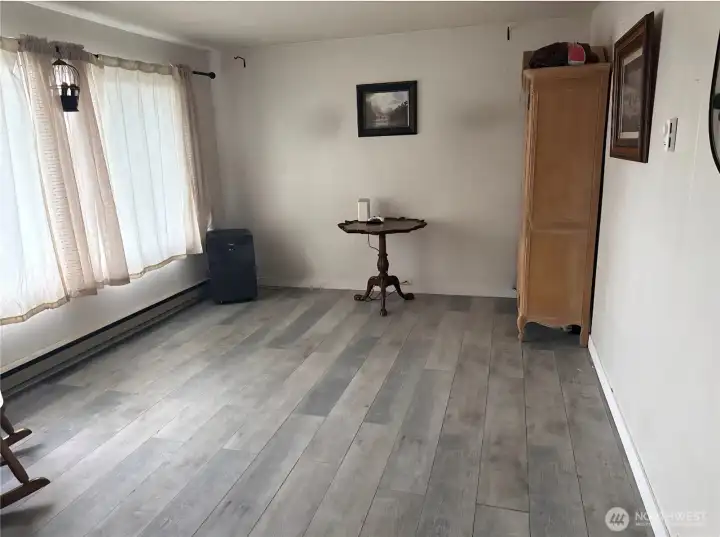 Living Room with brand new flooring