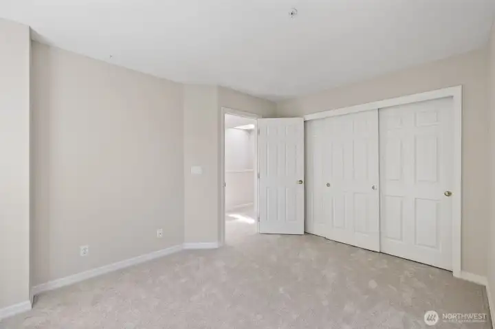 large closet and 10 foot ceilings