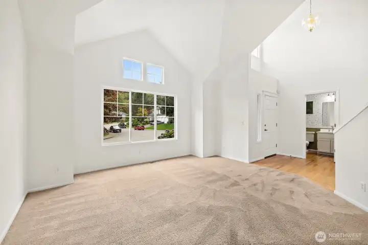 Living room view looking towards the entry.