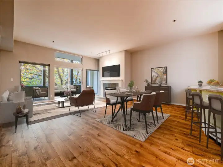 Dining and Living Rooms (virtually staged)