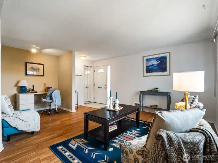 The living room welcomes you in.