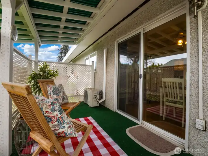Easy access from the dining room to the patio and vice versa.