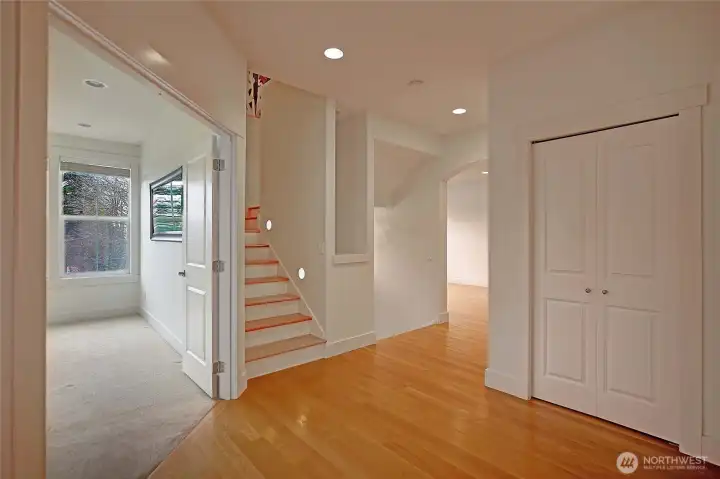 High-end finishes w/extensive hardwood flooring, rich trim work, slate & tall windows throughout the home.