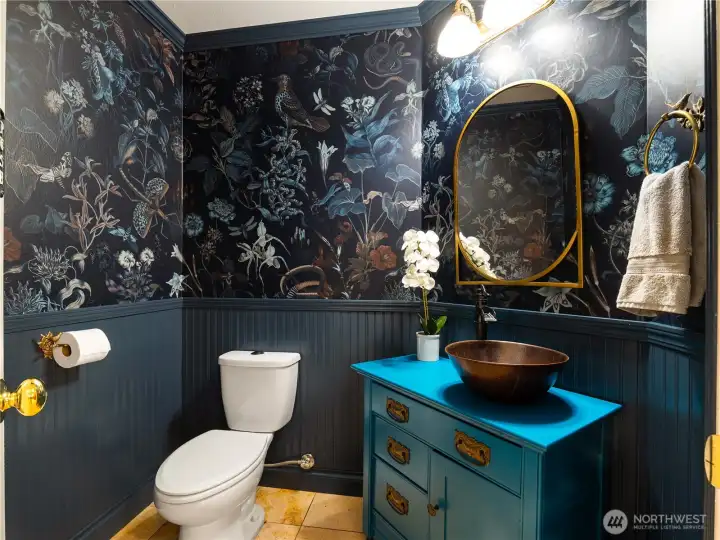 updated 1/2 bath next to private office