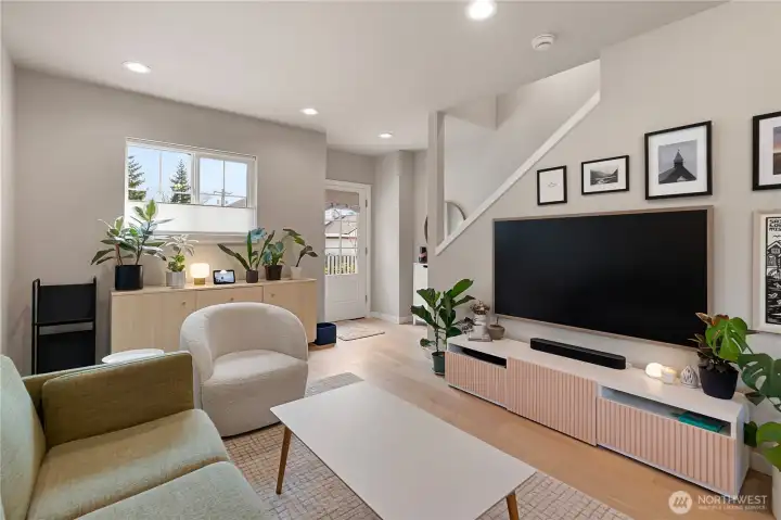 Enter into the open living space.