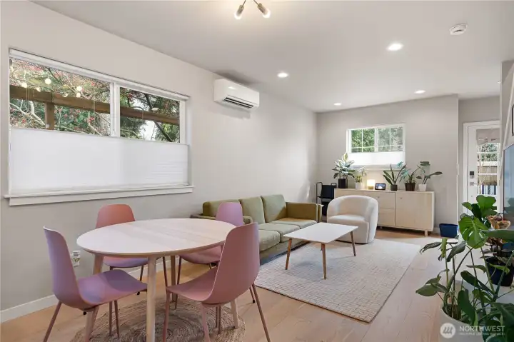 Lots of natural light in the living space.