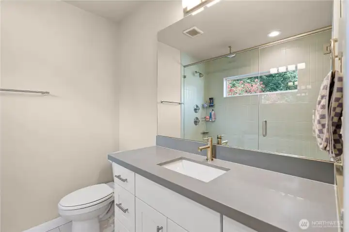 Radiant heated floors.