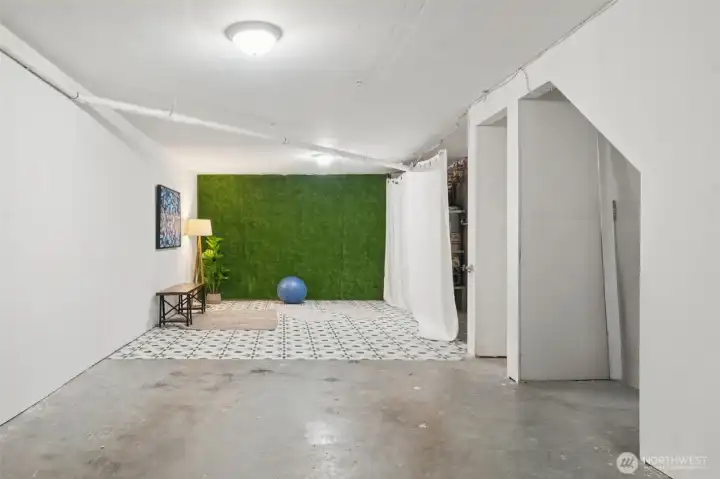 Whole garage! Space for storage and garbage cans doesn't affect parking a car!