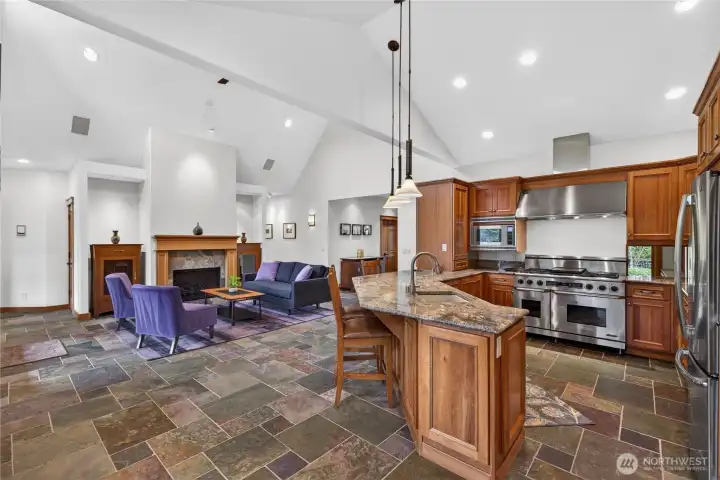 Stunning radiant heated slate flooring