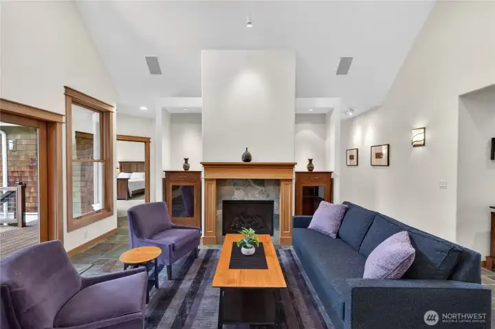 2nd primary bedroom entry on the left side past the fireplace