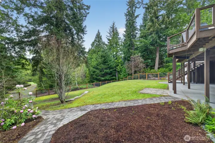 Fully fenced back yard