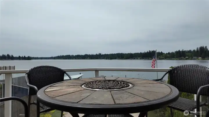 Big views from the upper deck.  Patio cover stays.