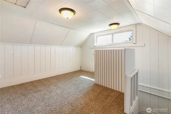 Coming up the stairs to an additional space that could be used for what you need. Coming up the stairs to an additional space that could be used for what you need.