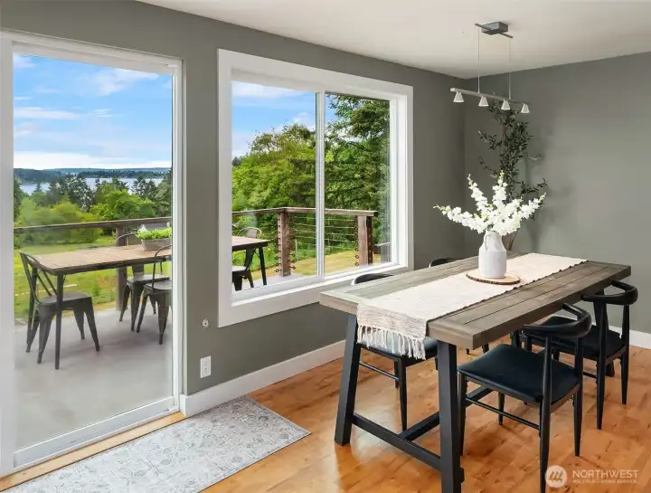 From the living/dining room, head out to your expansive deck to take in the views, have a meal, or relax with your favorite book.