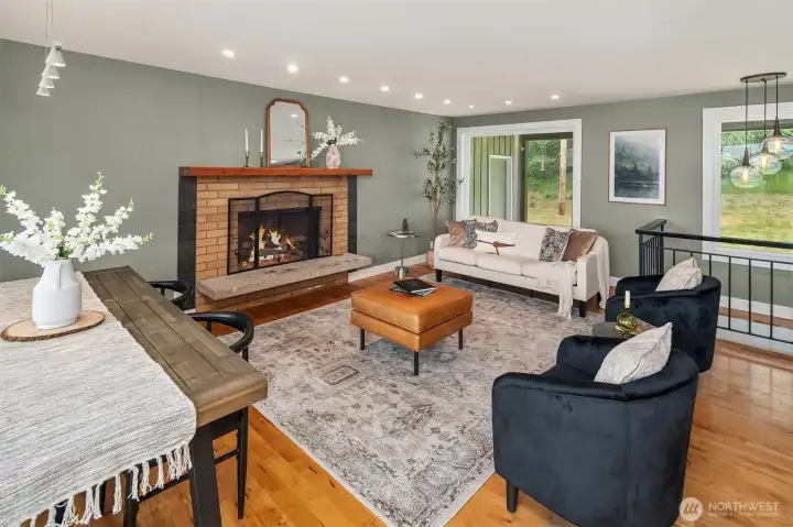 Most of the lighting fixtures are on dimmers so you can make the space as light and bright as you like - or allow the wall of windows to bring in ambient light from outdoors.