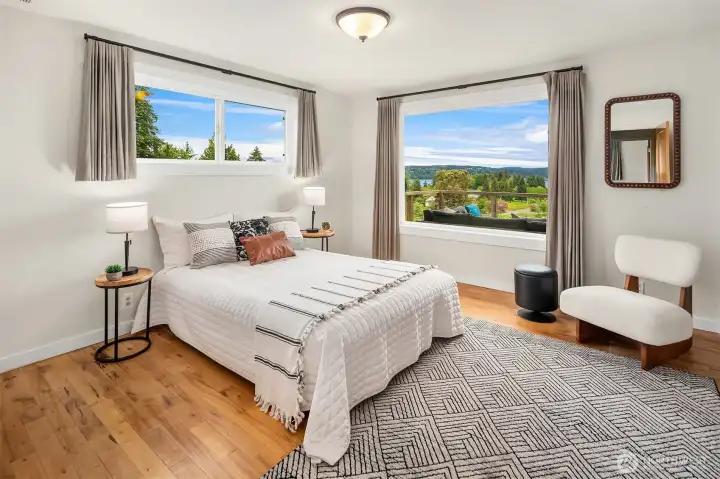 The bigger of the main level bedrooms has a picture perfect view to the north.