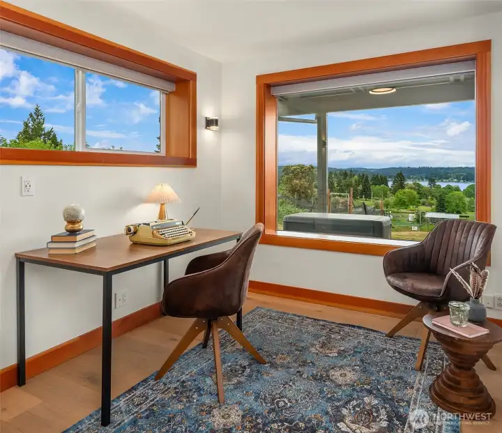 A lovely flex room in the NW corner of the lower level could be used as a bedroom or office.