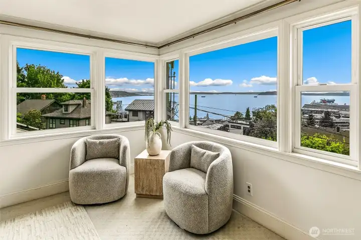 The best views in the home are from the primary bedroom
