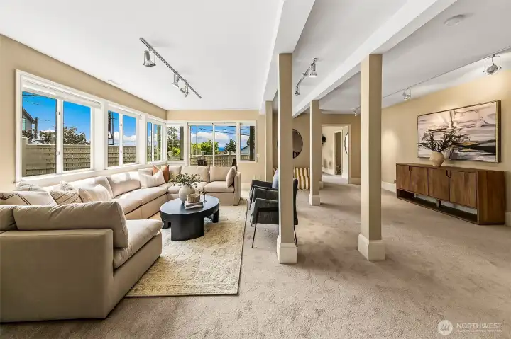 Expansive lower level has lots of options