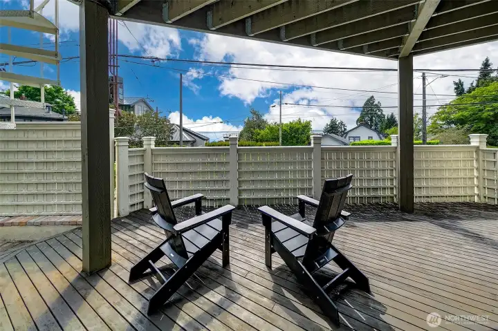 Covered deck off the lower living space