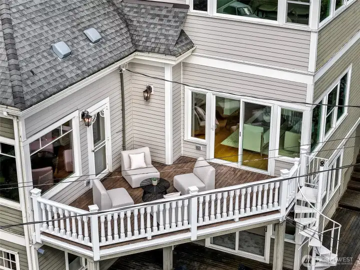View of the deck off the living room and kitchen