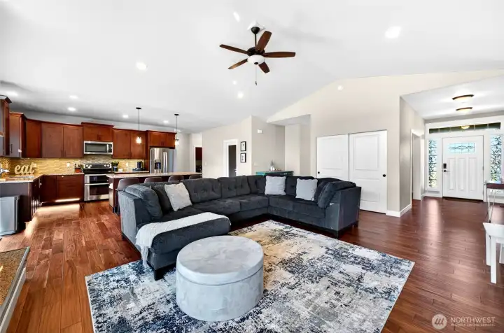Spacious great room seamlessly connects to the kitchen, creating the perfect space for entertaining and everyday living.