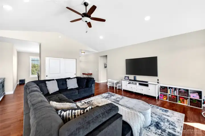 Open and inviting great room with abundant natural light and flexible space for gatherings.