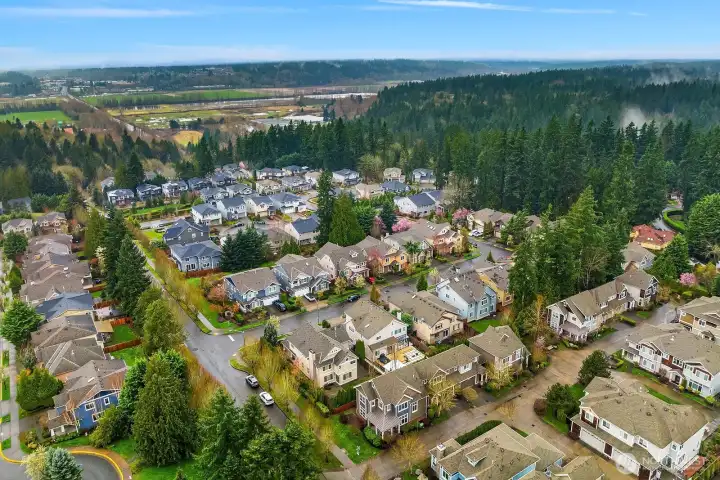 This broader aerial view places the home within the beautifully maintained Sycamore Park neighborhood, surrounded by lush tree canopy and conveniently close to top-rated schools, parks, shopping, and easy access to I-405. This broader aerial view places the home within the beautifully maintained Sycamore Park neighborhood, surrounded by lush tree canopy and conveniently close to top-rated schools, parks, shopping, and easy access to I-405.