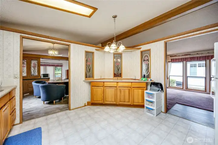 Large kitchen with plenty of storage, conveniently located in the heart of the home. Large kitchen with plenty of storage, conveniently located in the heart of the home.