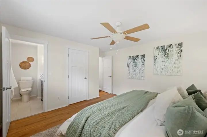 Relax in the inviting primary suite featuring a private half bath and walk-in closet. Relax in the inviting primary suite featuring a private half bath and walk-in closet.