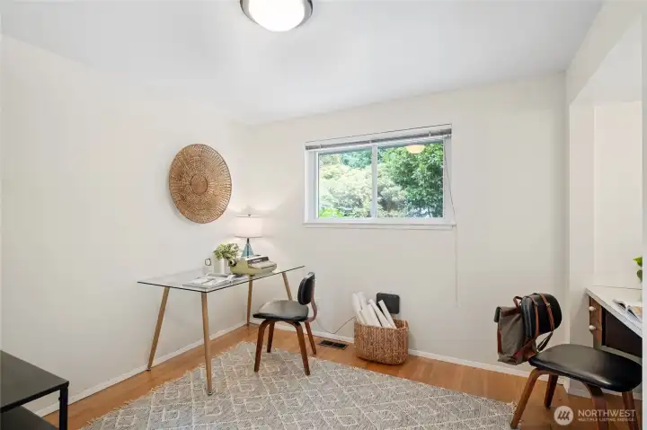 Flexible office space offers the perfect setting for working from home or an additional bedroom. Flexible office space offers the perfect setting for working from home or an additional bedroom.