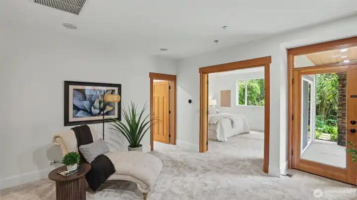 Primary seating room is seperate from bedroom