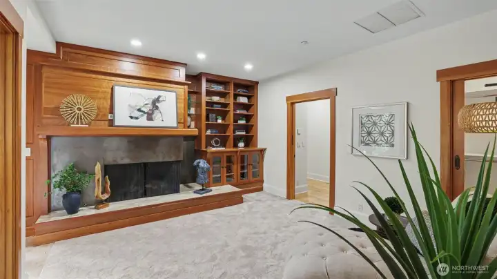 Fireplace in primary bedrrom