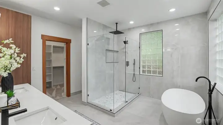 Primary bath with full remodel