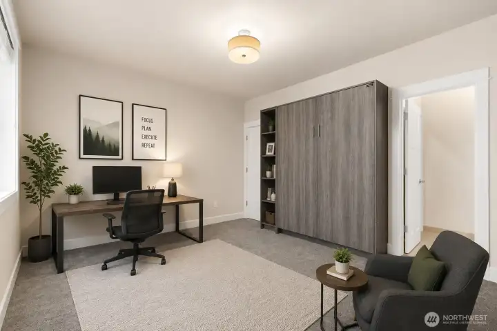 Lower level bedroom / office - Virtually Staged