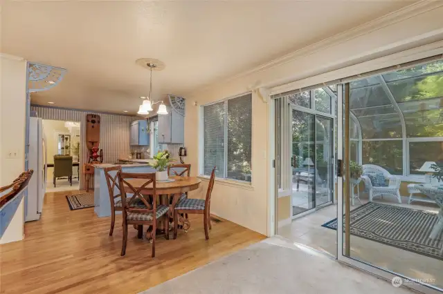 Hardwood floors in the kitchen.