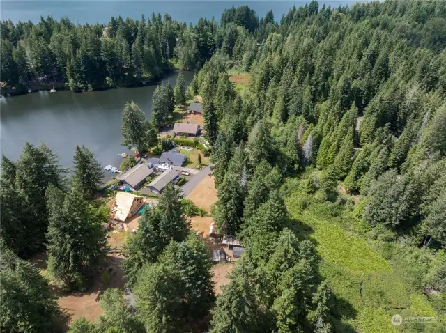 Property is located across the street from Lake Standstill with Lake Cushman in the distance