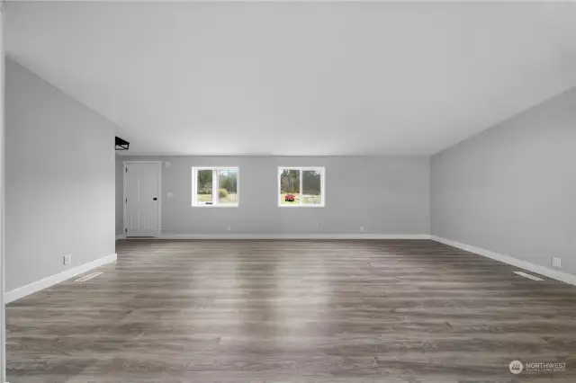 Large Living area from formal dining room/slider area