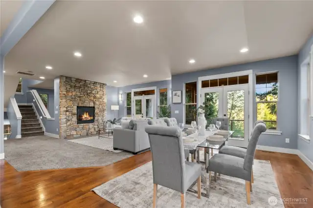 Dining area with doors to main level deck