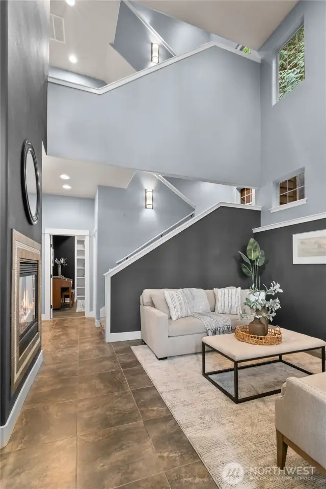 Vaulted ceilings in entry