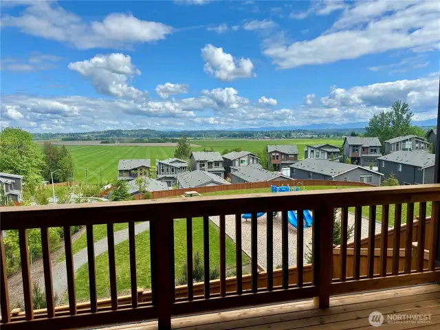 View from the Deck! Clouds are covering the view of Mt. Baker