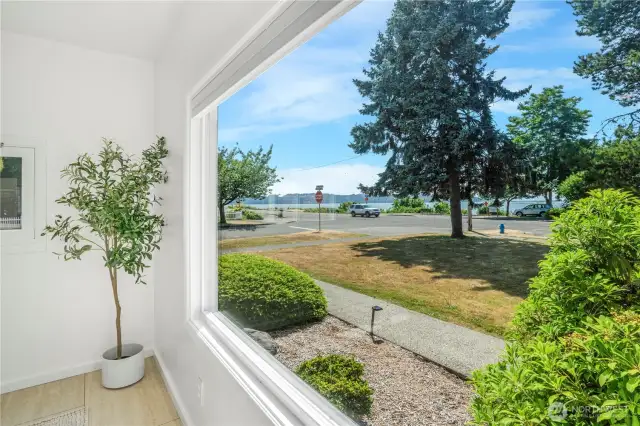 Stunning view of Drayton Harbor from huge dining room window.
