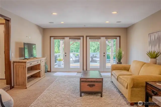 Double doors to open wide for gatherings on the deck