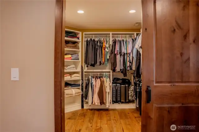 Walk in closet with built in storage