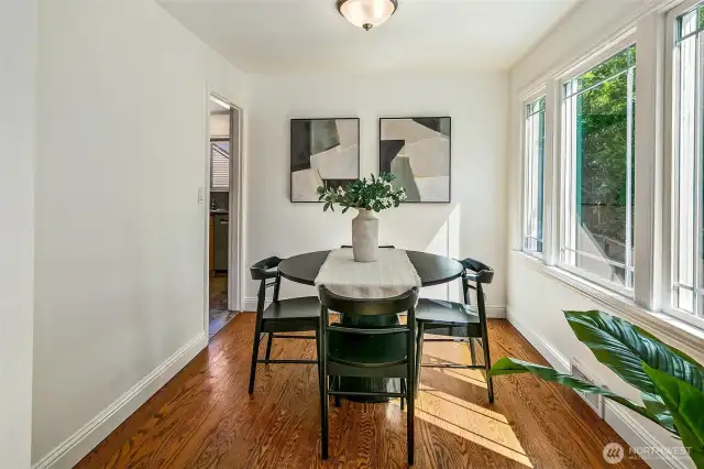 Dining has direct access to the kitchen.