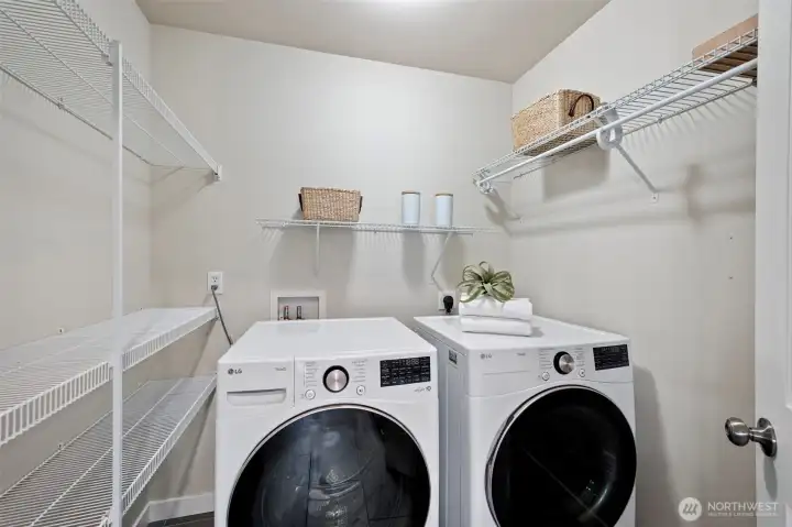 New washer and dryer right off the kitchen